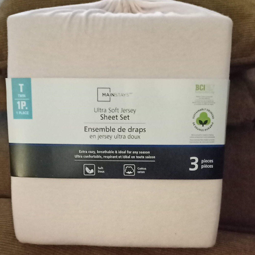 Mainstays Ultra Soft Jersey Sheet Set - Soft Pink